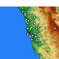 Nächste Vorhersageorte - San Diego - Karte