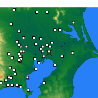 Nearby Forecast Locations - Kamagaya - Map