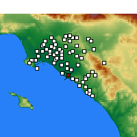 Nächste Vorhersageorte - Costa Mesa - Karte