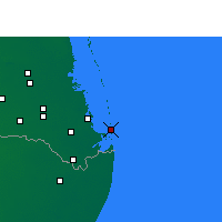 Nächste Vorhersageorte - South Padre Island - Karte